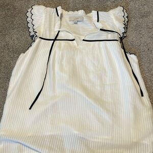 Loft white and black blouse size small